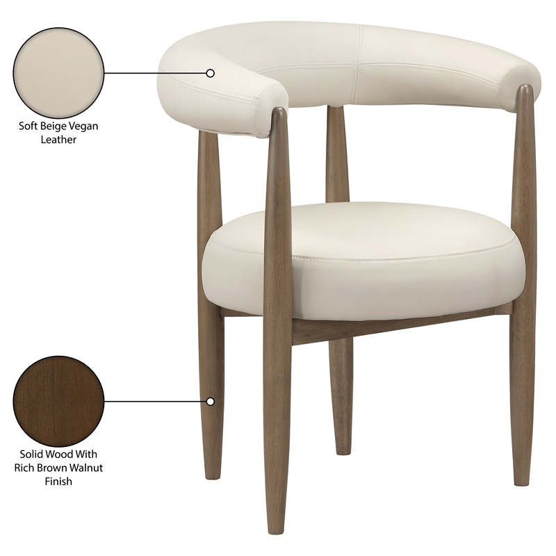 Meridian Furniture Sable Beige Vegan Leather Dining Chair (Set of 2)