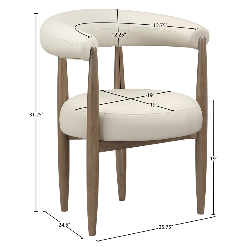 Meridian Furniture Sable Beige Vegan Leather Dining Chair (Set of 2)