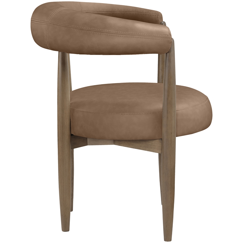 Meridian Furniture Sable Brown Vegan Leather Dining Chair (Set of 2)