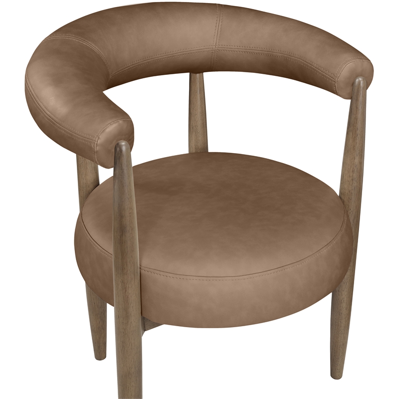 Meridian Furniture Sable Brown Vegan Leather Dining Chair (Set of 2)