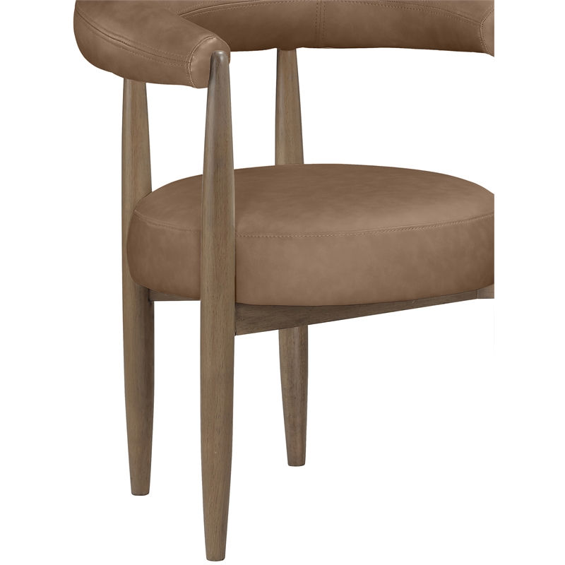 Meridian Furniture Sable Brown Vegan Leather Dining Chair (Set of 2)