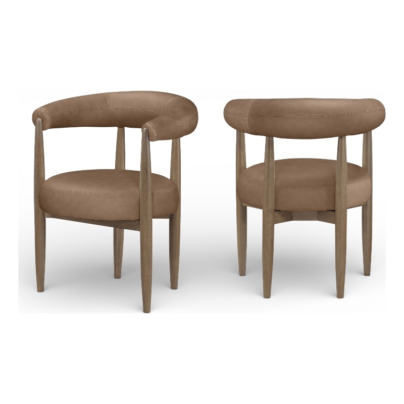 Meridian Furniture Sable Brown Vegan Leather Dining Chair (Set of 2)