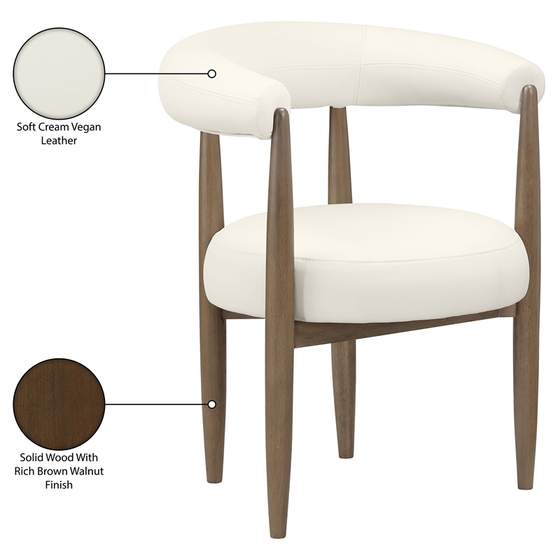 Meridian Furniture Sable Cream Vegan Leather Dining Chair (Set of 2)