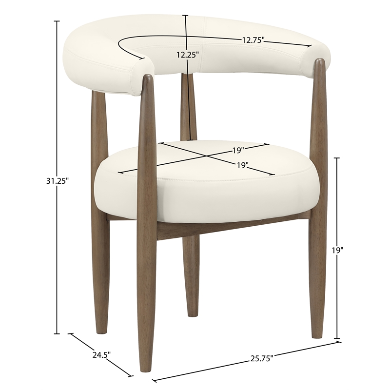 Meridian Furniture Sable Cream Vegan Leather Dining Chair (Set of 2)