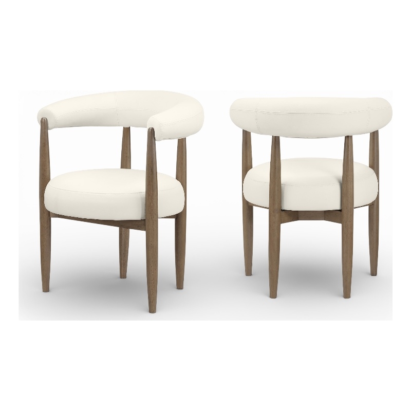 Meridian Furniture Sable Cream Vegan Leather Dining Chair (Set of 2)