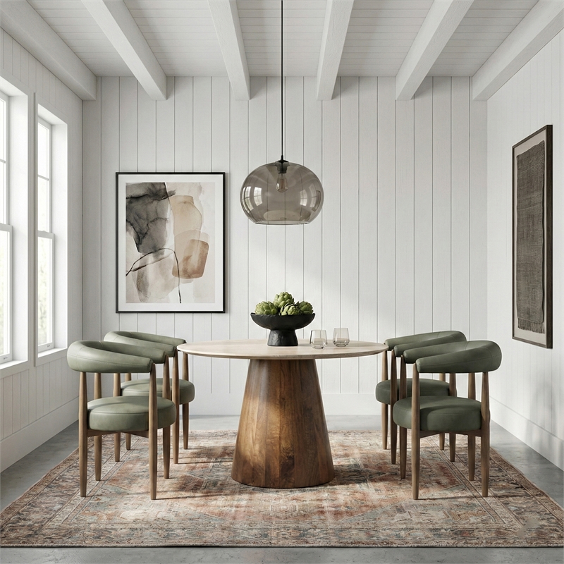 Meridian Furniture Sable Green Vegan Leather Dining Chair (Set of 2)