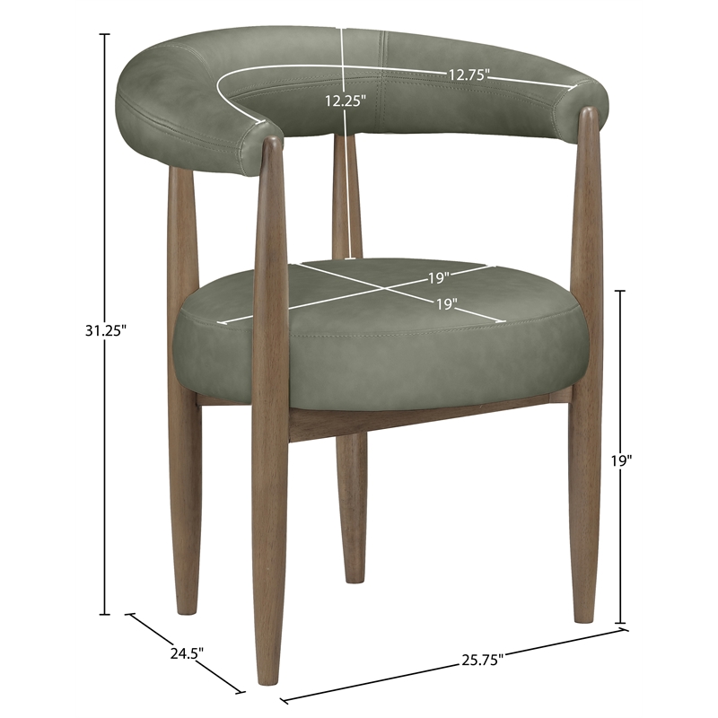 Meridian Furniture Sable Green Vegan Leather Dining Chair (Set of 2)