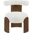 Meridian Furniture Calder Cream Linen Textured Fabric Upholstered Accent Chair