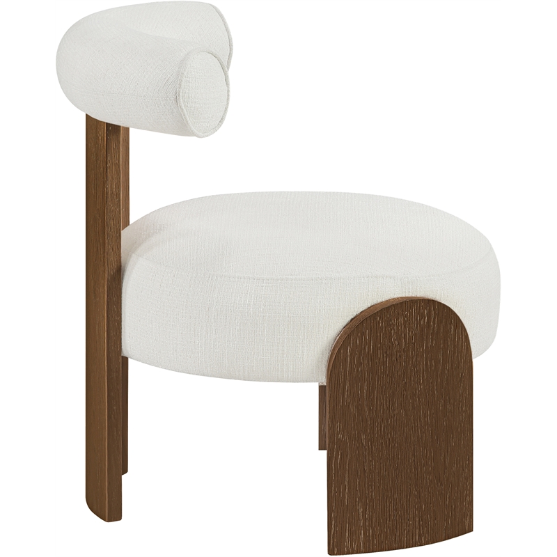 Meridian Furniture Calder Cream Linen Textured Fabric Upholstered Accent Chair