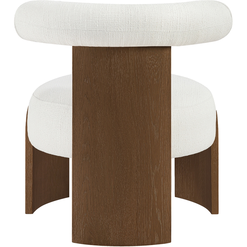 Meridian Furniture Calder Cream Linen Textured Fabric Upholstered Accent Chair