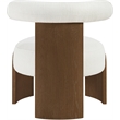 Meridian Furniture Calder Cream Linen Textured Fabric Upholstered Accent Chair