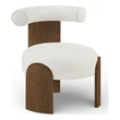 Meridian Furniture Calder Cream Linen Textured Fabric Upholstered Accent Chair