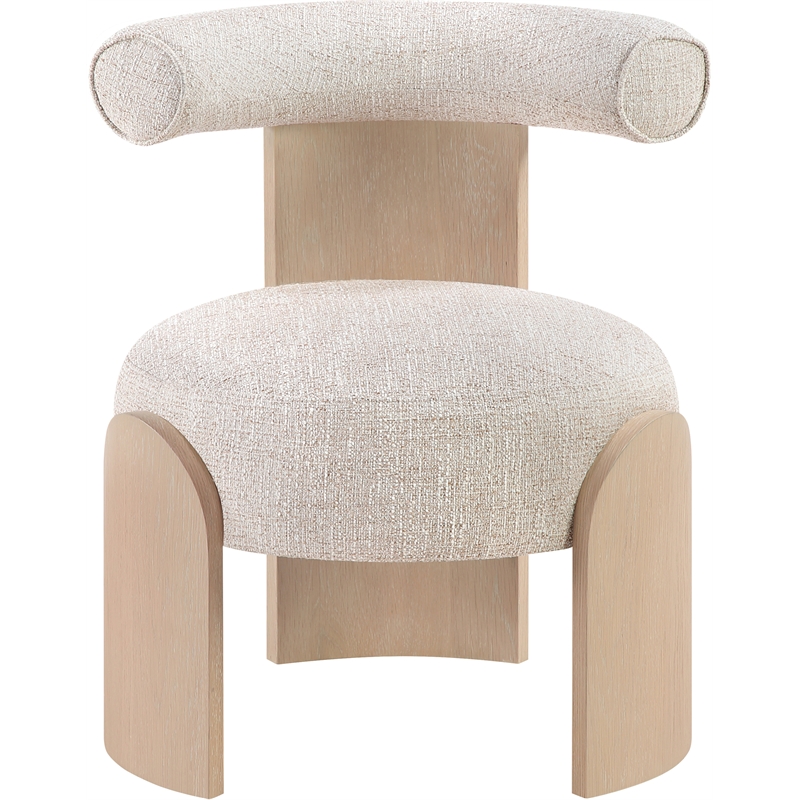 Meridian Furniture Calder Beige Linen Textured Fabric Upholstered Accent Chair