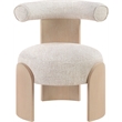 Meridian Furniture Calder Beige Linen Textured Fabric Upholstered Accent Chair