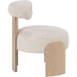 Meridian Furniture Calder Beige Linen Textured Fabric Upholstered Accent Chair