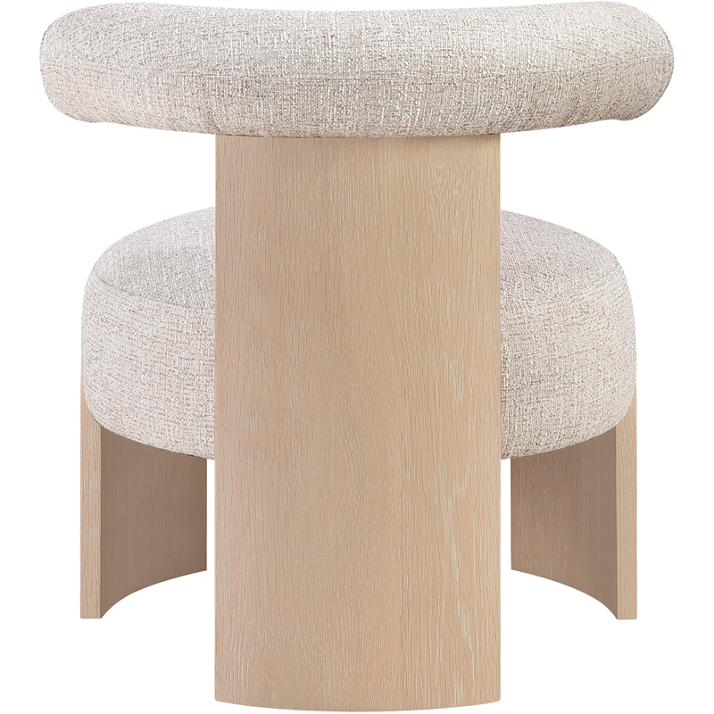 Meridian Furniture Calder Beige Linen Textured Fabric Upholstered Accent Chair
