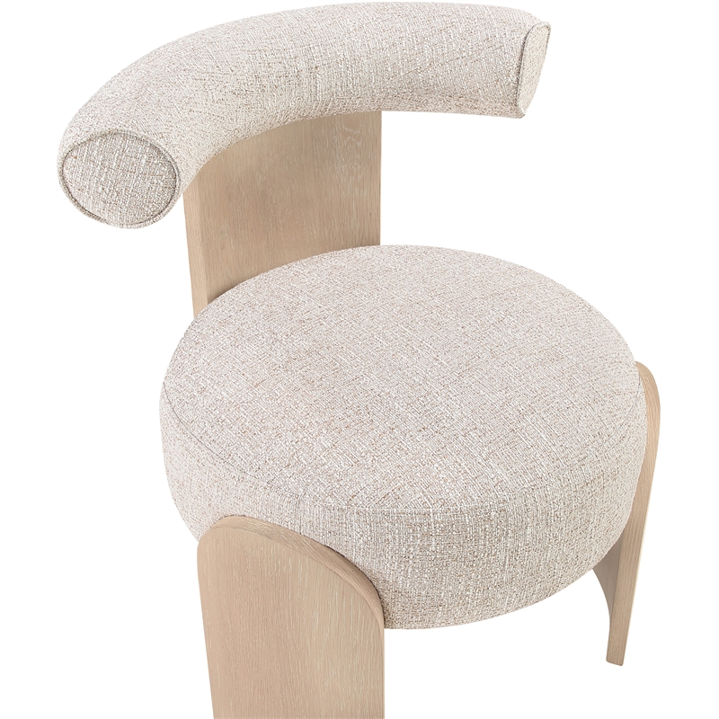 Meridian Furniture Calder Beige Linen Textured Fabric Upholstered Accent Chair