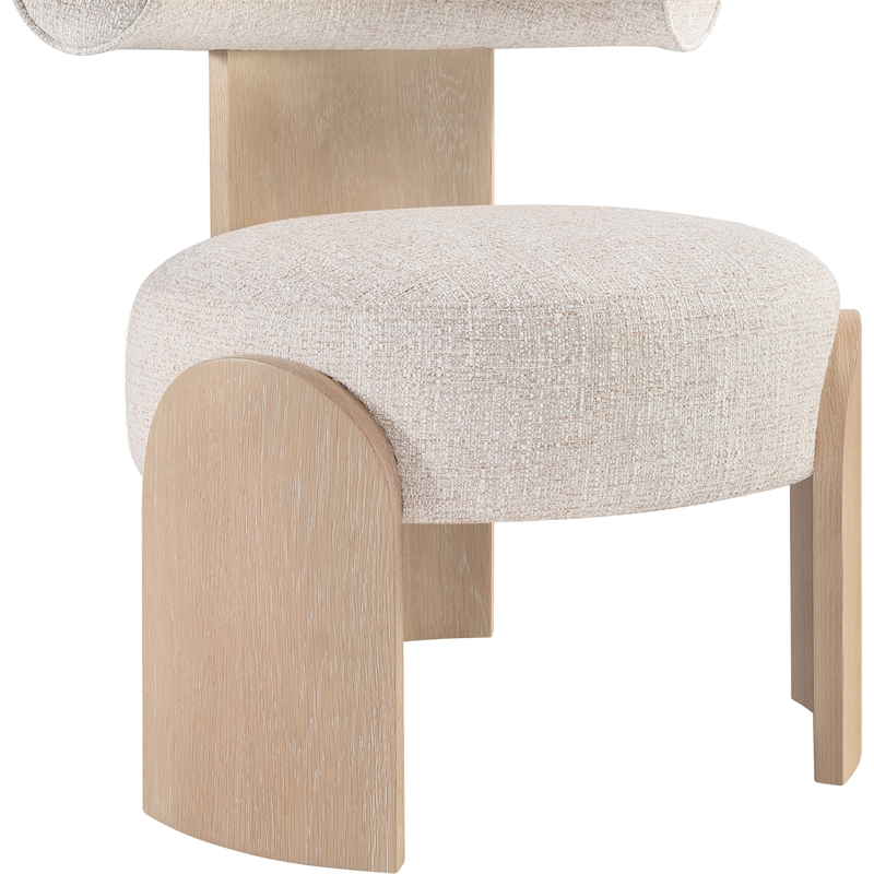Meridian Furniture Calder Beige Linen Textured Fabric Upholstered Accent Chair