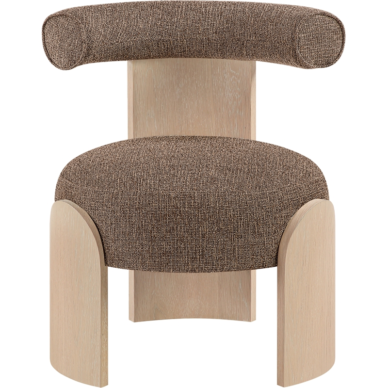 Meridian Furniture Calder Brown Linen Textured Fabric Upholstered Accent Chair