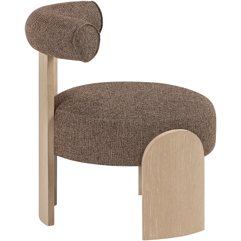 Meridian Furniture Calder Brown Linen Textured Fabric Upholstered Accent Chair