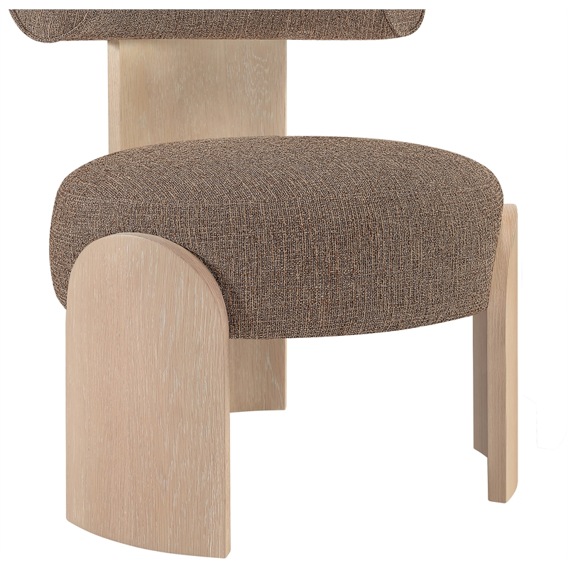 Meridian Furniture Calder Brown Linen Textured Fabric Upholstered Accent Chair