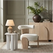 Meridian Furniture Calder Cream Linen Textured Fabric Upholstered Accent Chair