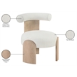 Meridian Furniture Calder Cream Linen Textured Fabric Upholstered Accent Chair