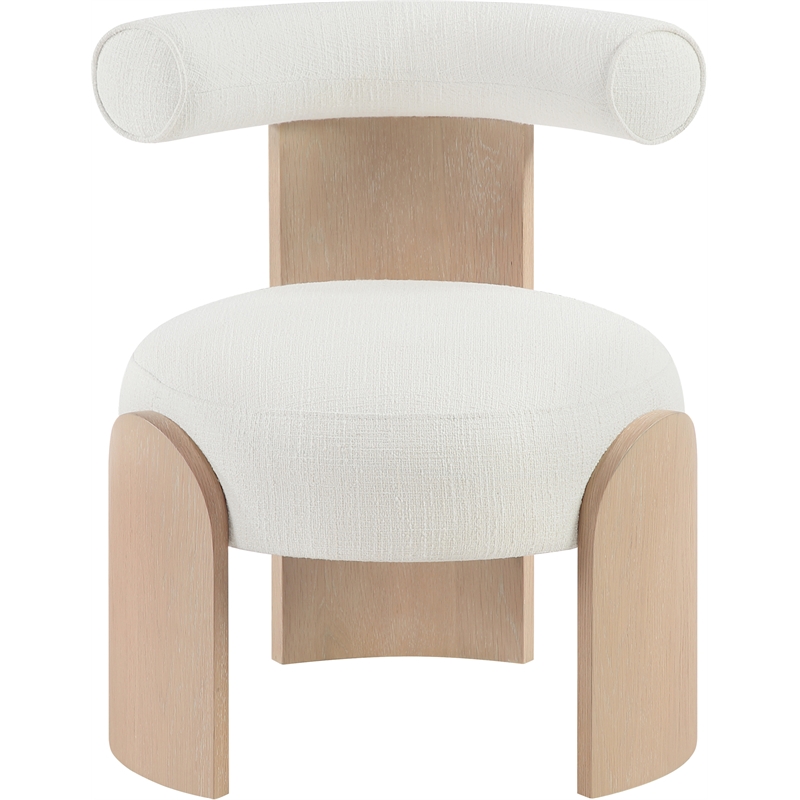 Meridian Furniture Calder Cream Linen Textured Fabric Upholstered Accent Chair