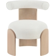 Meridian Furniture Calder Cream Linen Textured Fabric Upholstered Accent Chair