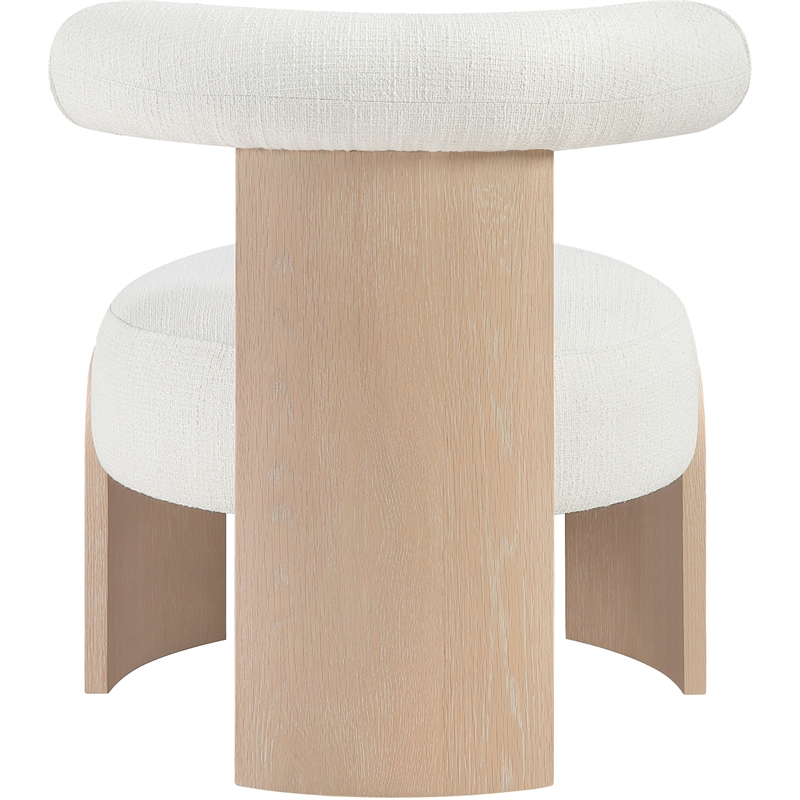 Meridian Furniture Calder Cream Linen Textured Fabric Upholstered Accent Chair