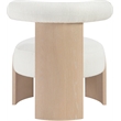 Meridian Furniture Calder Cream Linen Textured Fabric Upholstered Accent Chair