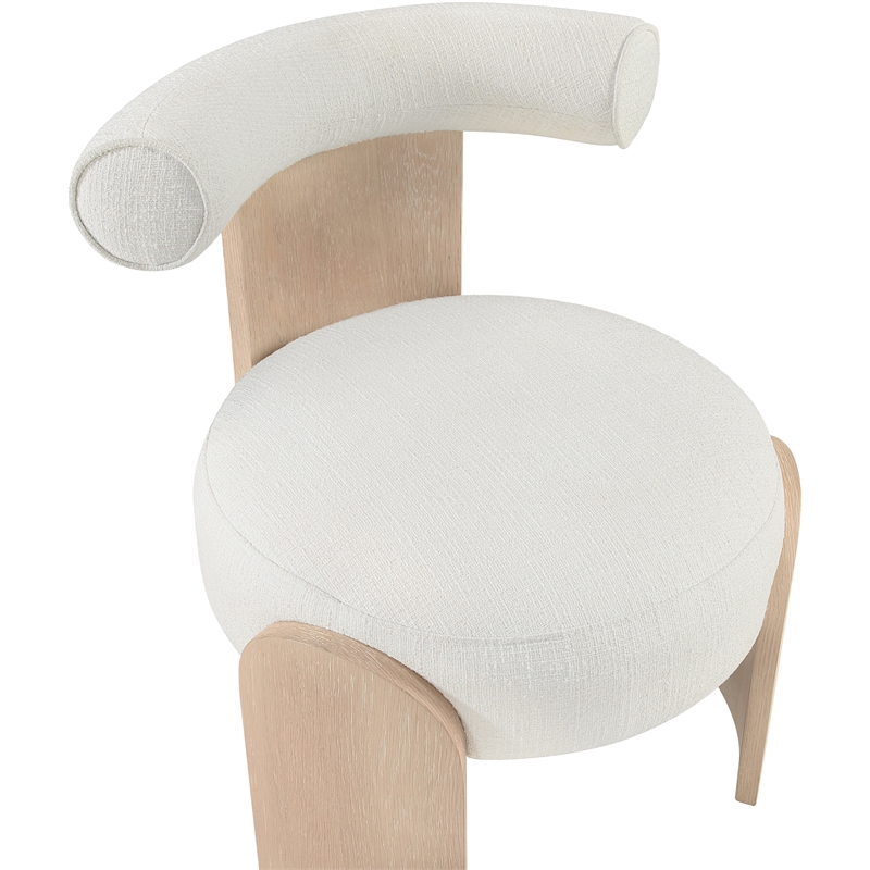 Meridian Furniture Calder Cream Linen Textured Fabric Upholstered Accent Chair