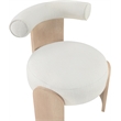 Meridian Furniture Calder Cream Linen Textured Fabric Upholstered Accent Chair