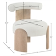 Meridian Furniture Calder Cream Linen Textured Fabric Upholstered Accent Chair