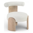 Meridian Furniture Calder Cream Linen Textured Fabric Upholstered Accent Chair