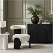 Meridian Furniture Calder Cream Linen Textured Fabric Upholstered Accent Chair