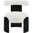 Meridian Furniture Calder Cream Linen Textured Fabric Upholstered Accent Chair