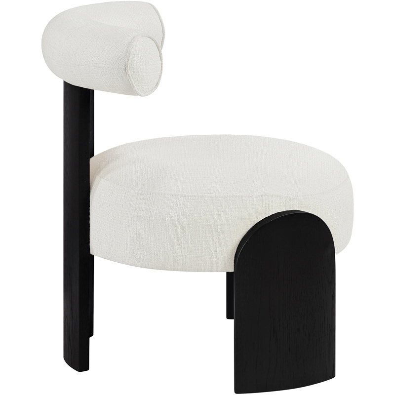 Meridian Furniture Calder Cream Linen Textured Fabric Upholstered Accent Chair