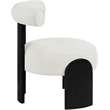 Meridian Furniture Calder Cream Linen Textured Fabric Upholstered Accent Chair
