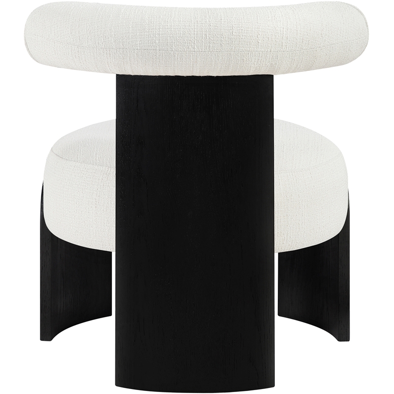 Meridian Furniture Calder Cream Linen Textured Fabric Upholstered Accent Chair