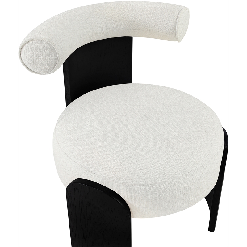 Meridian Furniture Calder Cream Linen Textured Fabric Upholstered Accent Chair