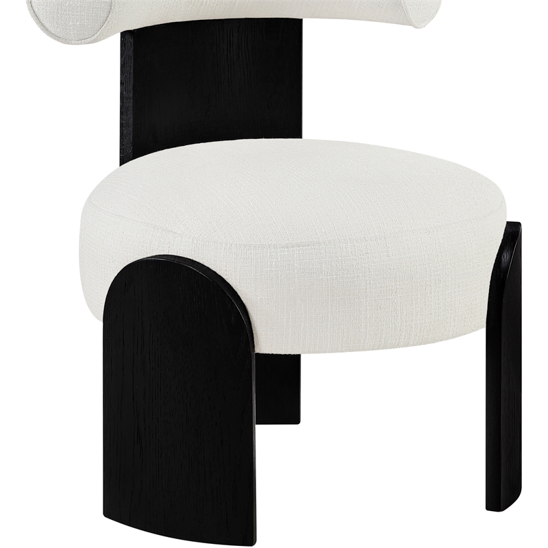 Meridian Furniture Calder Cream Linen Textured Fabric Upholstered Accent Chair