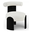 Meridian Furniture Calder Cream Linen Textured Fabric Upholstered Accent Chair