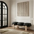 Meridian Furniture Woodcrest Black Vegan Leather Upholstered Bench