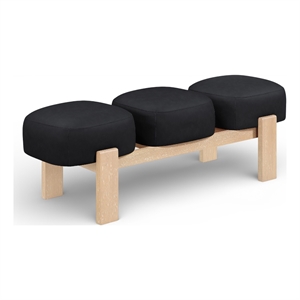 Meridian Furniture Woodcrest Black Vegan Leather Upholstered Bench