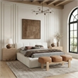 Meridian Furniture Woodcrest Cognac Vegan Leather Upholstered Bench