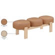 Meridian Furniture Woodcrest Cognac Vegan Leather Upholstered Bench