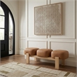 Meridian Furniture Woodcrest Cognac Vegan Leather Upholstered Bench