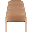 Meridian Furniture Woodcrest Cognac Vegan Leather Upholstered Bench
