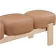 Meridian Furniture Woodcrest Cognac Vegan Leather Upholstered Bench
